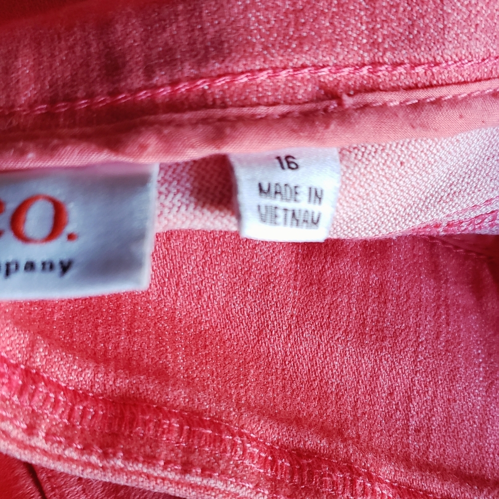 DENIM&CO Regular Perfect Denim Smooth Waist Straight Leg Jeans 16 Coral - Picture 5 of 14